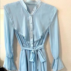 Vintage style dusty blue dress